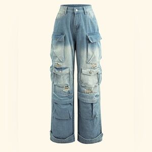 Micas Multi-Pocket Wide Leg Barrel Pants, Size Small